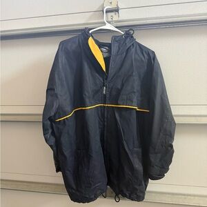 Charles River Apparel Black Raincoat with Yellow Trim